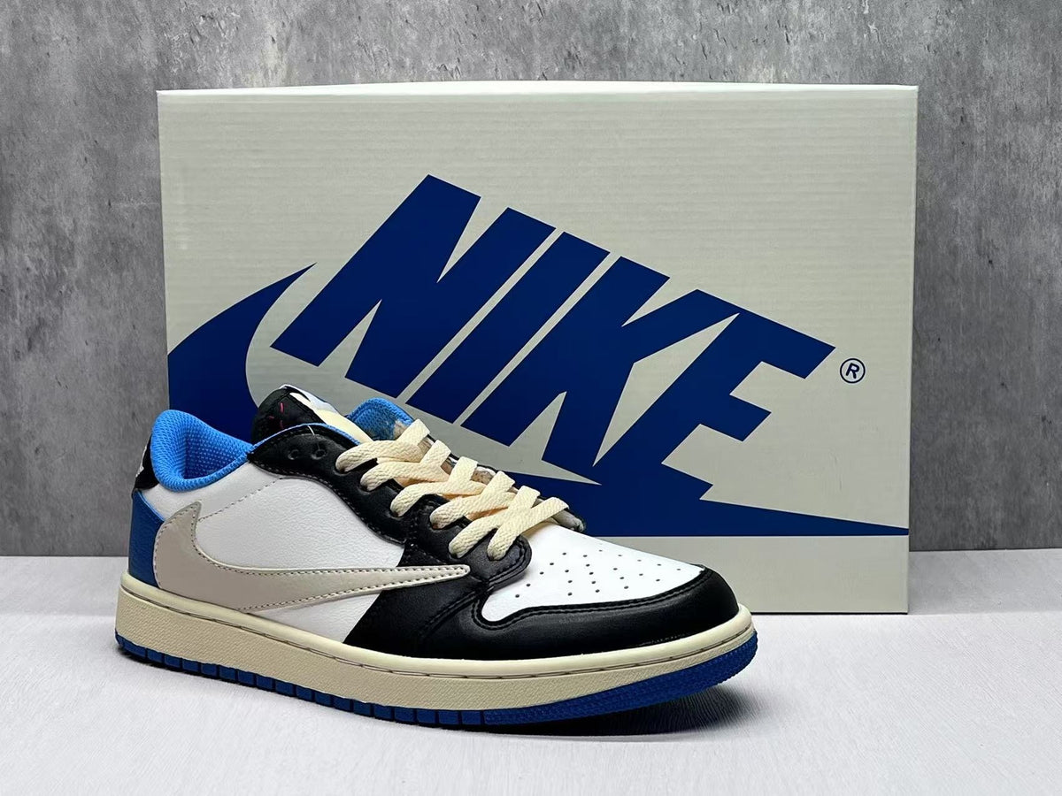 Air Jordan 1 Low “White/Blue Lightning” Reverse Swoosh Custom