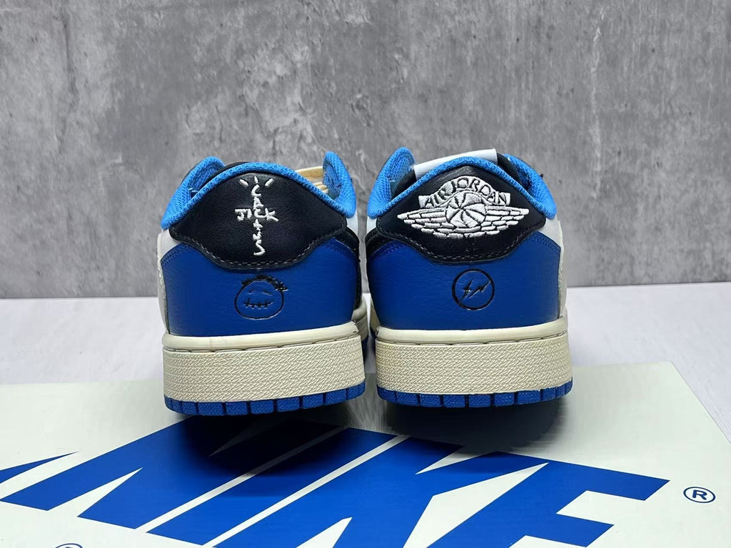 Air Jordan 1 Low “White/Blue Lightning” Reverse Swoosh Custom