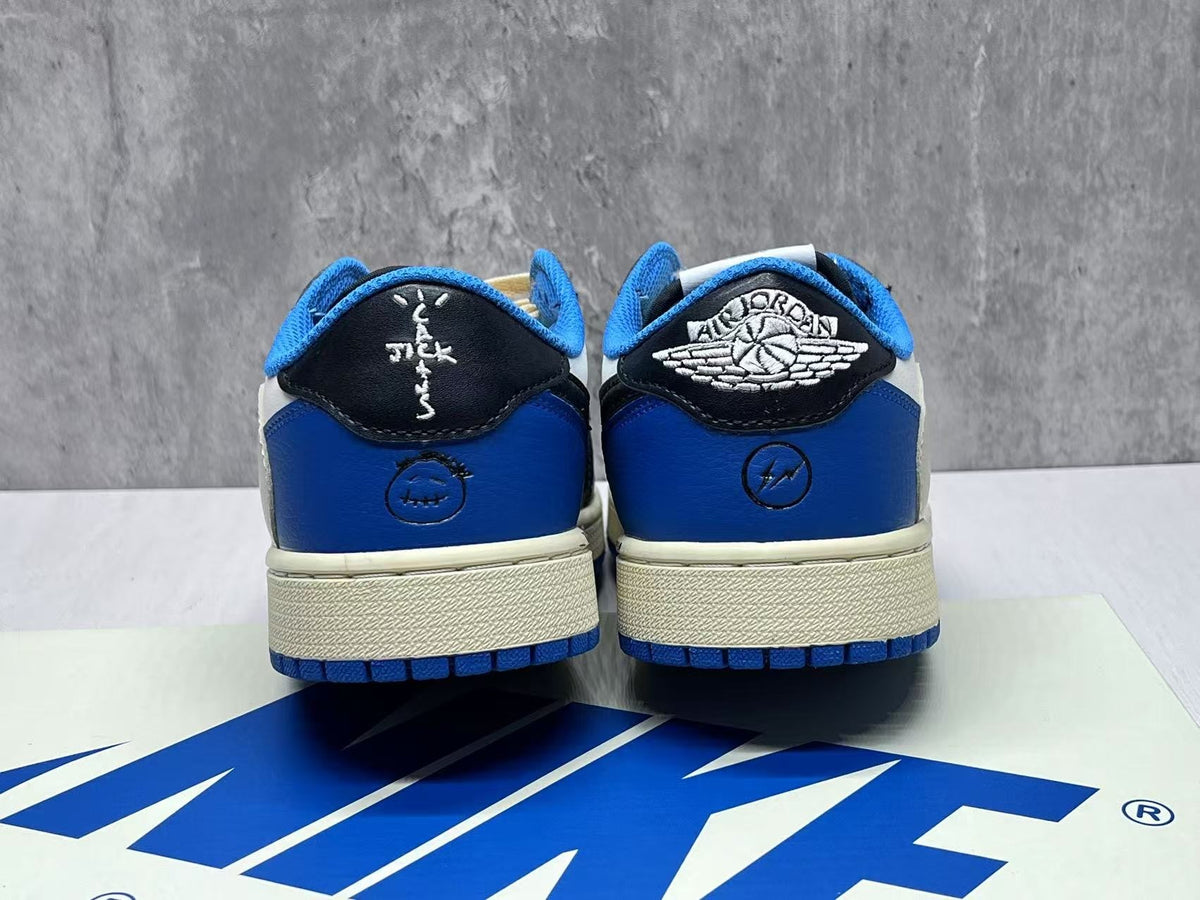 Air Jordan 1 Low “White/Blue Lightning” Reverse Swoosh Custom