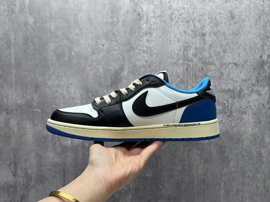 Air Jordan 1 Low “White/Blue Lightning” Reverse Swoosh Custom